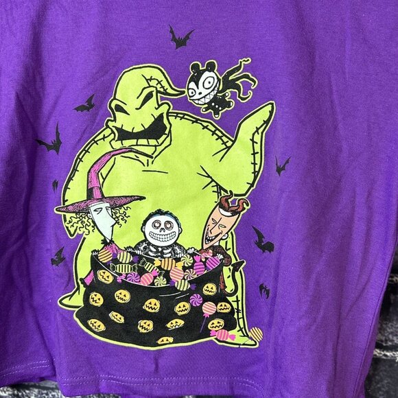 The Nightmare Before Christmas Small 6-6X Girls Cropped Halloween T-Shirt - Picture 2 of 6